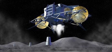 Modulo lunare in atterraggio