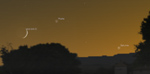 Congiunzione Luna - Marte - Saturno, giorno 4 ore 21