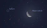 Congiunzione Luna - Saturno, giorno 21 ore 6.00