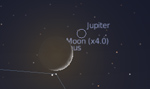 Congiunzione Luna - Venere - Saturno, giorno 1 ore 18
