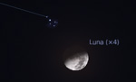 Congiunzione Luna Pleiadi, giorno 3 ore 22