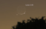 Congiunzione Luna - Mercurio, giorno 26 ore 20.20