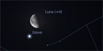 Congiunziona Luna - Giove, giorno 17 ore 4:30