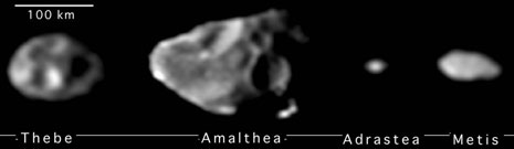 Thebe, Amalthea, Adrastea e Metis