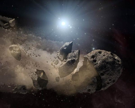 Intorno ad una piccola e ultramassiccia Nana Bianca vi è abbastanza sovente un anello di asteroidi …