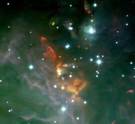 Un particolare della zona di formazione stellare in Orione