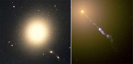 Due immagini della galassia M87
