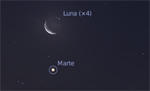 Congiunziona Luna - Marte, giorno 18 ore 05:00