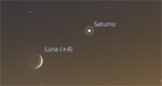 Congiunzione Luna - Saturno, giorno 25 ore 21:20