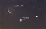 Congiunzione Luna - Venere, giorno 19 ore 05:00