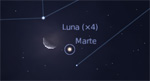 Congiunziona Luna - Marte, giorno 16 ore 05:00