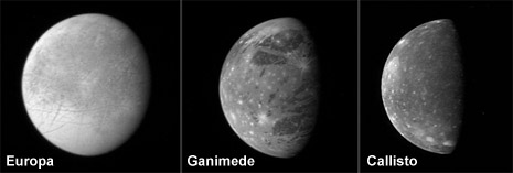 Europa, Ganimede e Callisto