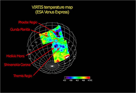 Un’immagine dei risultati ottenuti dalla Venus Express