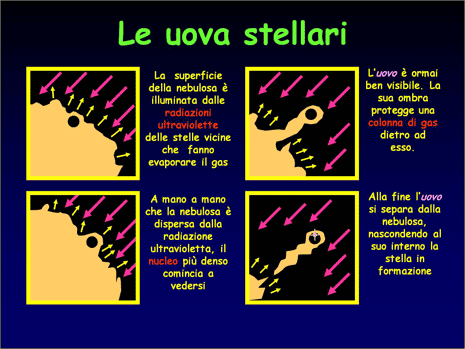 Il processo di formazione dei pilastri e della loro scomparsa fino alla nascita della stella