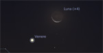 Congiunzione Luna - Venere, giorno 16 ore 06:00