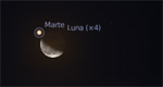 Congiunzione Luna - Marte, giorno 12 ore 2