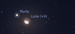 Congiunzione Luna - Marte, giorno 7 ore 00:10