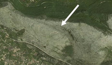 Foto satellitare del cratere da impatto