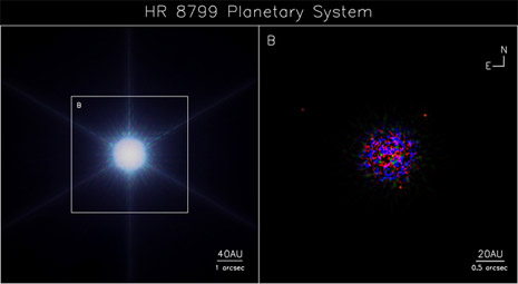 La scoperta dei tre pianeti attorno alla stella HR 8799
