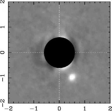 L’immagine “diretta” di Alcor B risulta chiarissima, nascondendo la stella primaria.