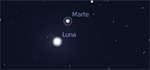 Congiunzione Luna - Marte, giorno 25 ore 21:00