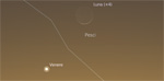 Congiunzione Luna - Venere, giorno 17 ore 18:30