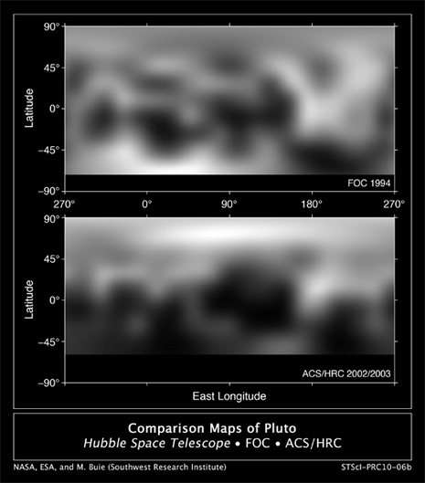 Ripresa dall’alto della superficie di Plutone