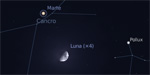 Congiunzione Luna - Marte, giorno 21 ore 21:30