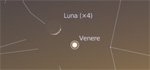 Congiunzione Luna - Venere, giorno 16 ore 20:45