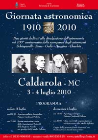 3 - 4 luglio: giornata astronomica a Caldarola (MC)