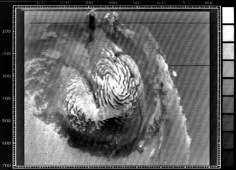 un’immagine TV del 1972 della calotta polare di Marte