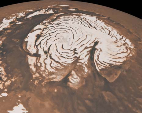 La Chasma Boreale è quell’enorme spaccatura a forma di virgola nella calotta polare
