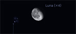 Congiunzione Luna - Pleiadi, giorno 28 ore 1:00