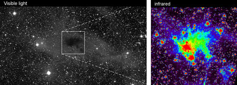 La nube molecolare CB 244 nella costellazione del Cepheus