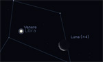 Congiunzione Luna - Venere, giorno 31 ore 06:00