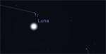 Congiunzione Luna - Pleiadi, giorno 11 ore 20