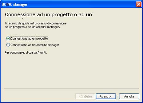 Connessione ad un progetto