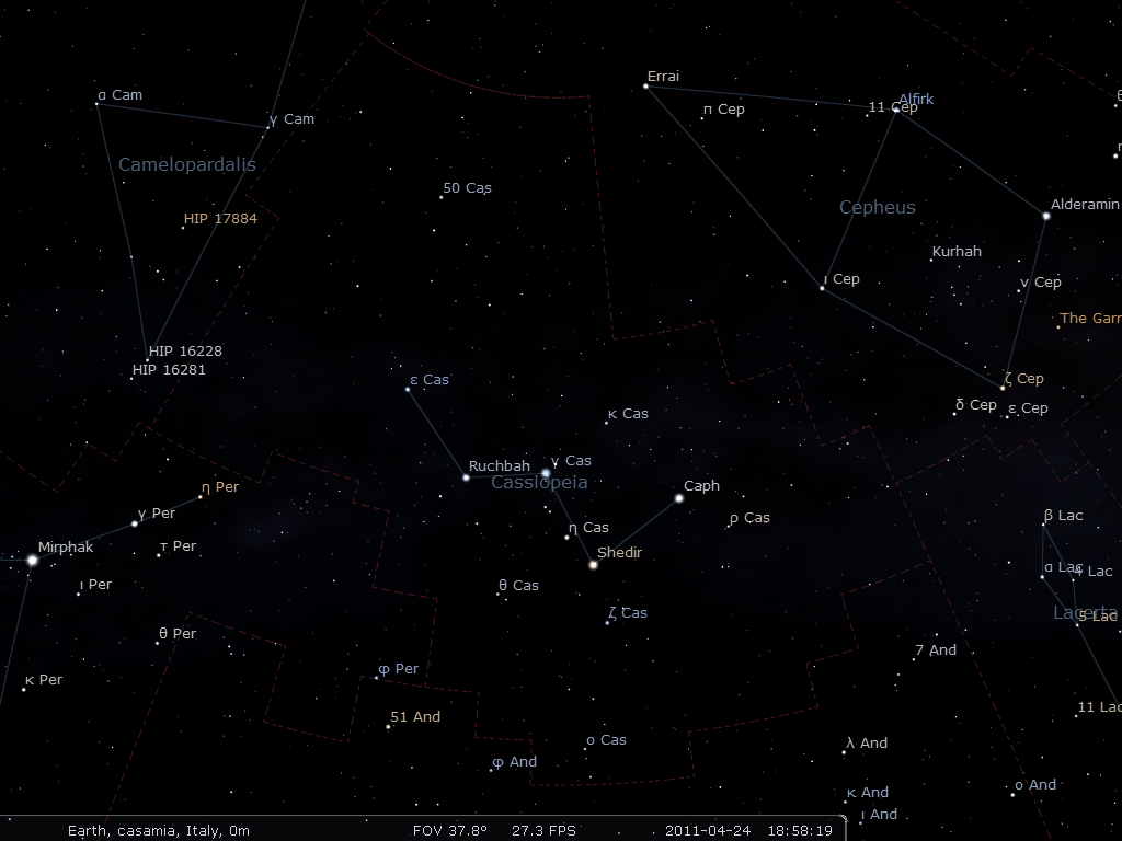 La Costellazione Di Cassiopea Astronomia Com