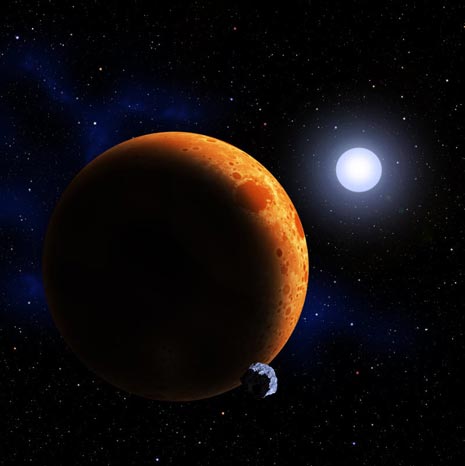 Un ipotetico pianeta assiste meravigliato e felice alla nascita di una nuova stella di elio