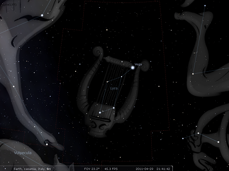 la lira secondo stellarium