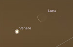 Congiunzione Luna - Venere, giorno 30 ore 05:00