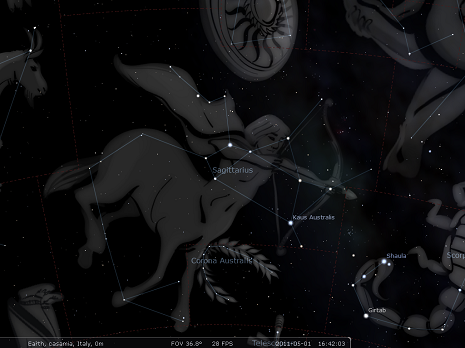 il Sagittario secondo stellarium