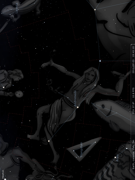 Andromeda in Stellarium