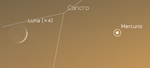 Congiunzione Luna - Mercurio, giorno 3 ore 21:15