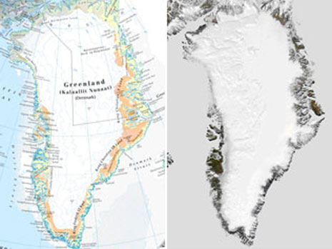 Groenlandia vista dal satellite