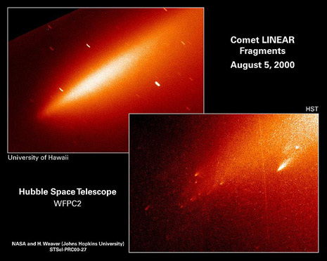 Il nucleo ormai frantumato della cometa Linear
