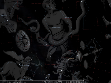 Ofiuco secondo Stellarium