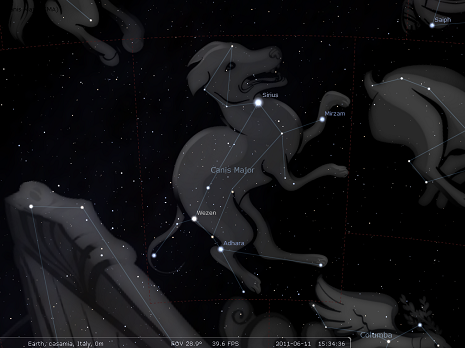 il cane maggioresecondo stellarium