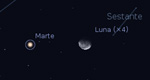 Congiunzione Luna - Marte, giorno 17 ore 1:30
