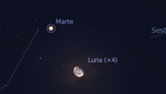 Congiunzione Luna - Marte, giorno 14 ore 2:30